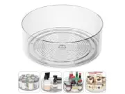 MPM Spinning Spice Rack, Acrylic Turntable Holder, Rotating Spices Organizer,