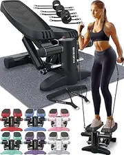Mini Stepper & Stair Climber Machine - w/Resistance Bands Set - Built in Monitor by Nordic Lifting