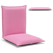 Costway Lazy Sofa Bed Floor Chair Foldable Floor Chair w/Reclining Function Pink