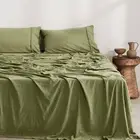 Dreamaker Superfine Washed Microfibre Sheet Set Olive King Single Bed