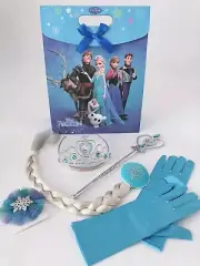 Girl Kids Children Frozen Elsa Tiara Crown Wand Gloves Christmas Gift Set in Bag