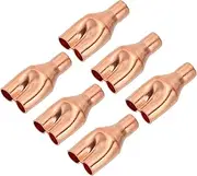 uxcell 5/16" x 5/16" x 5/16" ID Tee Tee Y Type Copper Fitting, 6 Pcs Welding Joint Split Union Intersection for HVAC, Air Conditioning Refrigeration System