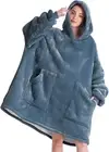 Oversized Wearable Blanket Sherpa Fleece Blanket Hoodie Comfortable Soft Warm T