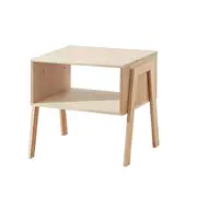 MIUZ Solid Wood Side End Table Storage Shelf Bedside Table Bedroom Nightstand