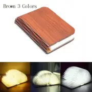 3D Folding Creative LED Night Light RGB Color USB Recharge Wooden Book Light Dec