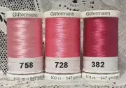 3 NEW Pink GUTERMANN 100% polyester embroidery thread 547 yards Spools