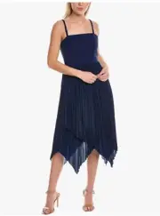 Aidan by Aidan Mattox Pleated Asymmetrical Hem Dress 10A 2469