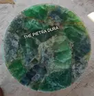 Flourite Stone Coffee Table Top, Round Agate Stone Center Table Top, Home Decor