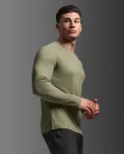 Aero Long Sleeve, 2XU, M, Alpine/Black Reflective, Male