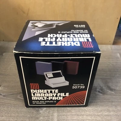 Vintage 90s Diskette Library File 5.25 Floppy Disk Holder Storage Mult-Pack Of 4