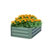 SOGA 100cm Square Galvanised Raised Garden Bed Vegetable Herb Flower Outdoor Planter Box