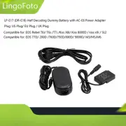 LP-E17 (DR-E18) Dummy Battery + AC-E6 US/EU/UK Power Adapter for EOS 77D/ 200D