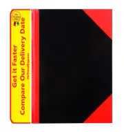 NEW A5 Black & Red Notebook Gloss Hard Cover 200P Feint Ruled Cumberland 43110