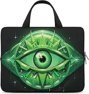 Laptop Case Sleeve Shockproof Computer Carrying Bag Green Evil Eye Notebook Case Cover Laptop Bag Water Resistant Computer Cases Tablet Briefcase for Travel Business 13 Inch, Green Evil Eye, 13inch