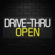 Drive-thru Open Neon Sign for Retail Displays | LED Flex Neon |30"W x 12"H x 1"D