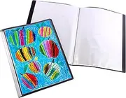 Quill, Fixed Insert Display Book A3, 20 Pockets, Cover Customiseable, Durable PP Black Cover, Portrait