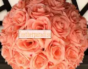 11-12 Inches Peach Rose Flower Ball Wedding decoratin Ball Kissing Ball