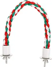Happyyami Cotton Rope Parrot Perch Stand Woven Bird Training Stand for Birds Comfortable Chewing Accessory for Parrots and Cage Enrichment