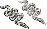 WEKAMOS 2Pcs Beaded Snake Applique Decorative Patch for Crafting Clothing Unique Embellishments for Bags Hats and Accessories Meticulously Handmade with Attention to Detail