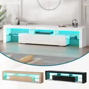 ALFORDSON TV Cabinet Entertainment Unit Stand 180cm LED RGB Gloss Drawer Storage
