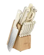 Martha Stewart Everyday Linen 14pc Stainless Steel Cutlery & Wood Block Set