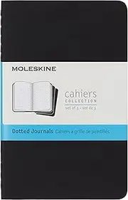 Moleskine QP314 - Cahier Notebook - Set of 3 - Dot Grid - Pocket - Black