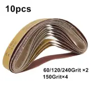 10PC 60/120/150/240 Grits Sanding Belts Kit 40mm X 680mm For Grinding Machine UK