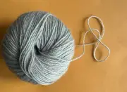 Pure wool yarn sport weight, one ball, silver gray, 160 yards, 1.7 oz,