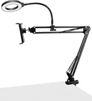 QWORK® Tripod Mobile Phone with Ring Light, Phone Holder Stand, Phone Holder on Desk for Live Stream, Video Recording, Online Teaching