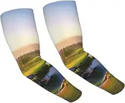 [FHEDVBN] Golf Resort Park Arm Sleeves Compression Arm Covers for Men Women Outdoor Sun Sleeves Cooling Sports Sleeve, Black