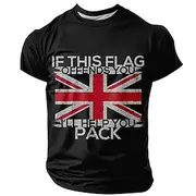Men's Flag UK Offensive T Shirt Short Sleeve T shirt 3D Print Crew Neck Shirt Fashion Daily Basic Street Casual Daily Black Blue Green Summer Spring All Season