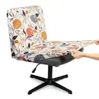 Armless Criss Cross Office Desk Chair Cover Slipcover,Accent Mid Back Wide Sw...
