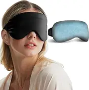 Cooling Eye Mask for Puffy Eyes - FSA HSA Eligible, Cold Compress for Migraines Headache and Puffiness, Gel Eye Mask for Sleep Dark Circles, Reusable Face Ice Pack (Black)