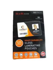 GBC Laminating Pouches 125 Micron High Gloss 54mm x 86mm 100 Pack