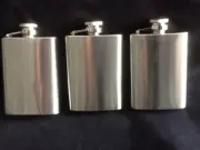 3 FLASK Stainless Steel 3 OZ Screw Cap Liquor Pocket Whiskey Shots Shot A