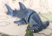 Mini Hammerhead Shark Blue Metallic 3D Printed Articulated Flexi Fidget Toy!