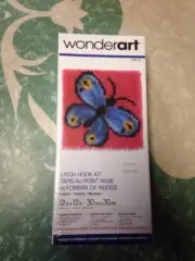 BUTTERFLY LATCH HOOK WONDER ART BEGINNER KIT PICTURE #426133 12" SQUARE