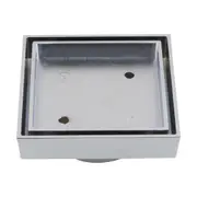ACA 115x115mm Bathroom Square Brass Chrome Smart Tile Insert Floor Waste Shower Grate Drain