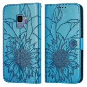 Galaxy S9 Wallet Case 3 Credit Card Slot ID Card Holder, PU Leather Flip Case - Blue