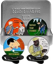 Sporty Buff Golf Ball Markers Gift Set - Funny Golf Gifts for Men and Women Golfers