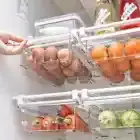 Kitchen Fridge Organizer Transparent Fruit Egg Food Storage Rack Under-shelf