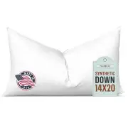 Pillowflex Synthetic Down Pillow Insert - 14x20 Down Alternative Pillow, Lumbar