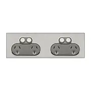 Clipsal Saturn Series Quad Powerpoint 10Amp Horizontal Switch Socket Outlet Horizon Silver - 4025H2-HS