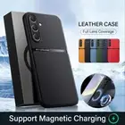 Shockproof Case For Samsung S24 S23 S22 S21 Ultra S20 FE Leather Magnetic Cover