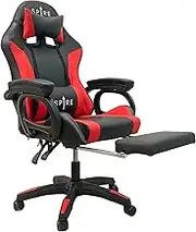 Spire Onyx LED Gaming&Office Chair Red/Black - Includes: RGB Lighting - Bluetooth Speakers - 7-Point Massager - Ergonomic - 135 Degree Recline