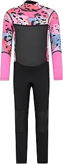Mountain Warehouse Kids Full Wetsuit - 2.5mm Thickness, UPF50+ Sun Protection, Neoprene Children's Wetsuit, Flat Seams & Easy Glide Zip Swimming Wetsuit Mixed 9-10 Years
