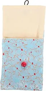 GLSTOY present Bag Jewelry Chinese Bags Satin Brocade Silk Chinese Jewelry Silk Pouch Watch Pouch Travel Brocade Sack Coin Purse Bulk Sky-blue Fabric