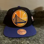 Mitchell & Ness Golden State Warriors SnapBack Hat Cap Spell Out on Bill NWT