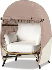 Porch Shield Patio Egg Chair Cover - 600D Waterproof and UV Resistant Wicker Outdoor Basket Chair Cover 54W x 43D x 60H inches