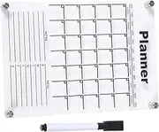 Gadpiparty 1Set Acrylic Dry Erase Memo Board Clear Small Writing Whiteboard with Push Pins Marker Lightweight Desktop Display Board for Home School Office Cafe Use